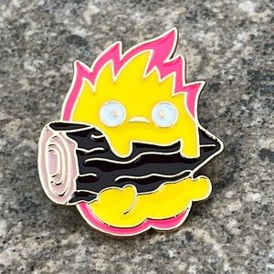 Calcifer fire on‎ log Anime brooch lapel pin backpack pin